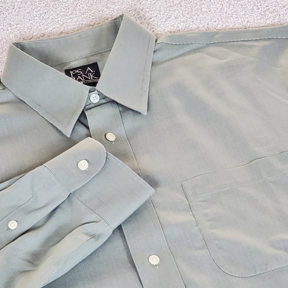 Jos. A. Bank Button Down Shirt Men's 16.5-34 Green Traveler's Collection Cotton